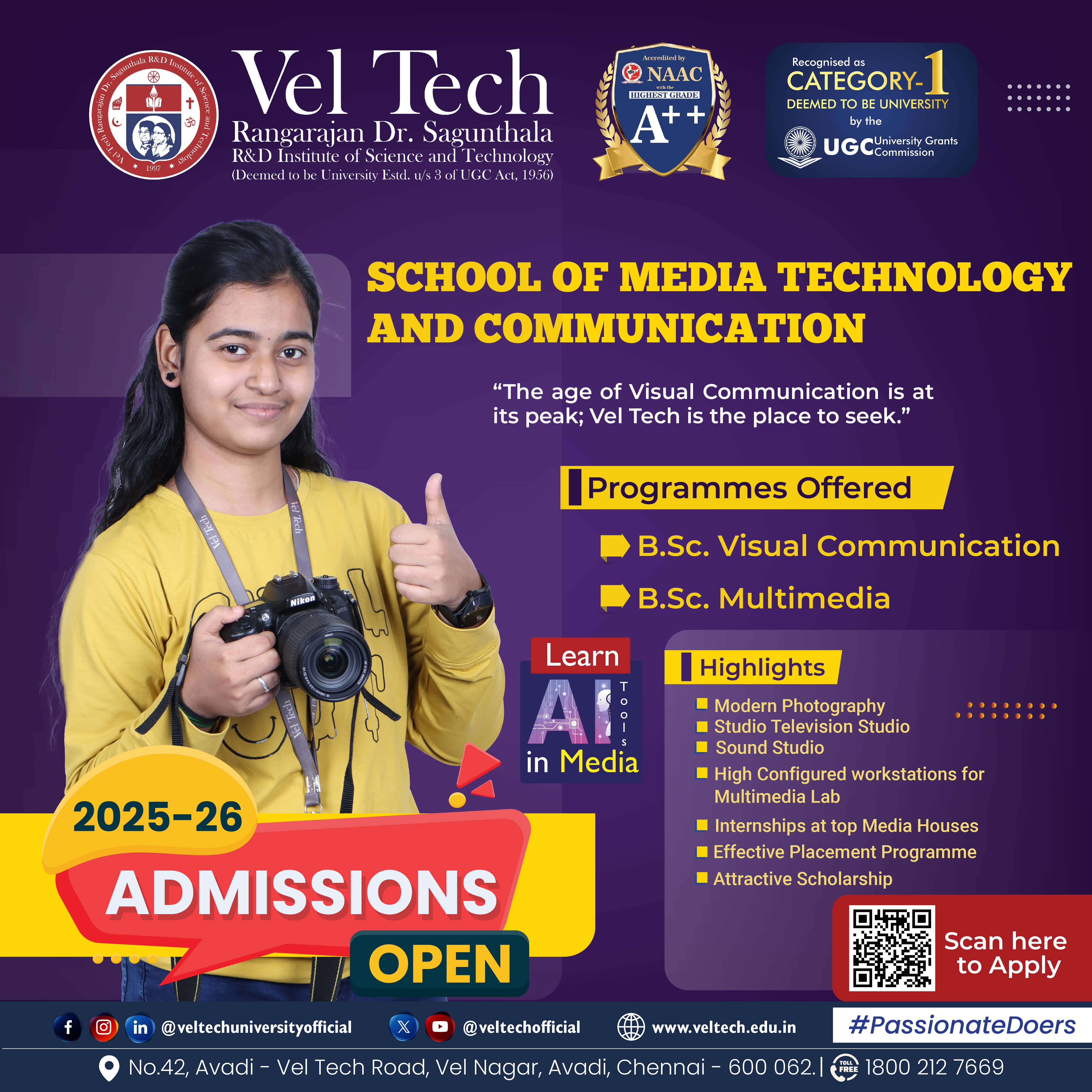 School of Media Technology & Communications Admission 2025